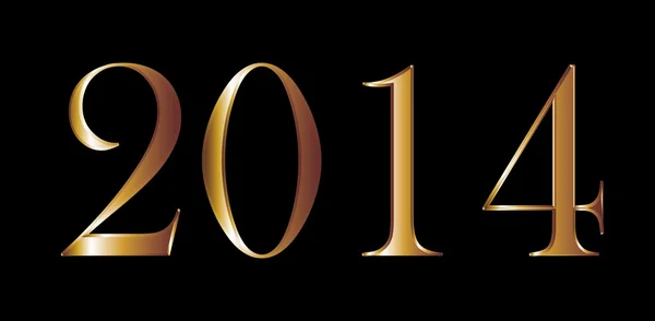 Χρυσό άλογο ευτυχισμένο το νέο έτος 2014 διάνυσμα τέχνης — Διανυσματικό Αρχείο