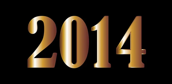 Cavalo de ouro feliz ano novo 2014 arte vetorial — Vetor de Stock