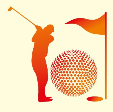 Yaz sporları golf oyuncusu vektör sanatı