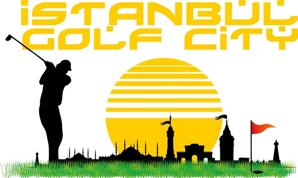 Yaz sporları golf oyuncusu vektör sanatı — Stok Vektör