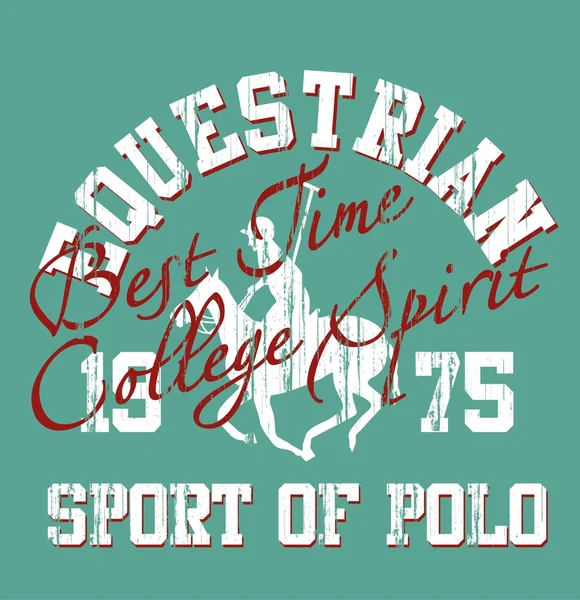 College polo player vector art — Stock Vector