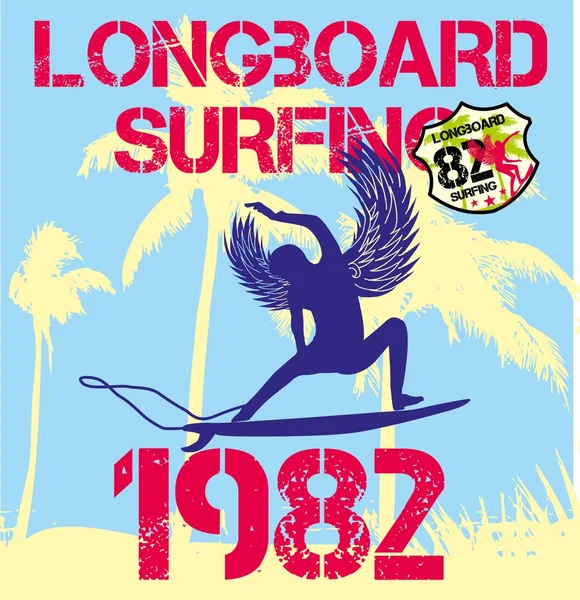 Pazifik Surfer Vektor Kunst — Stockvektor