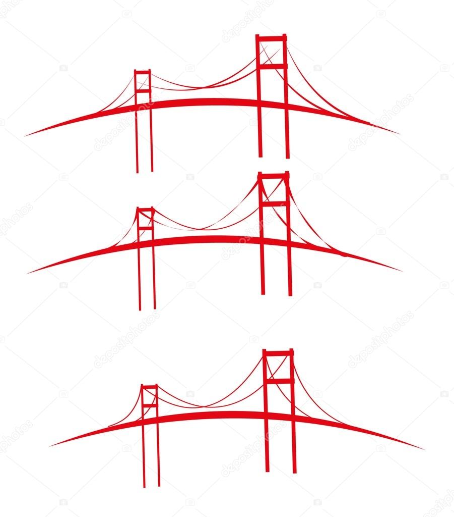 Red bridges design vector art