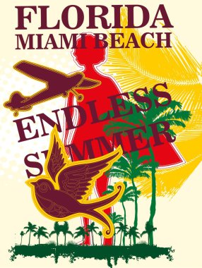 Bitmeyen yaz Miami plaj vektör sanatı