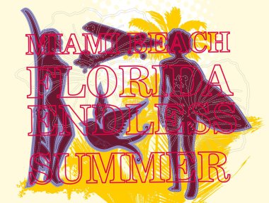 Bitmeyen yaz Miami plaj vektör sanatı