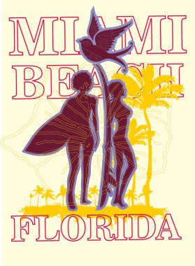 Bitmeyen yaz Miami plaj vektör sanatı