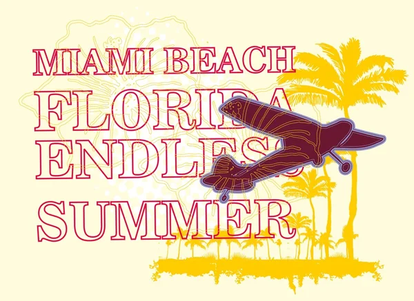 Eindeloze zomer miami strand vector kunst — Stockvector