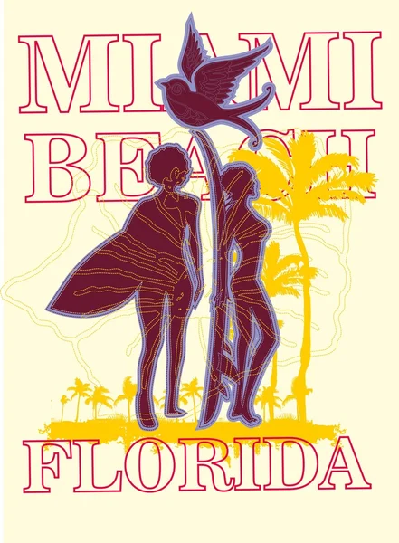 Eindeloze zomer miami strand vector kunst — Stockvector