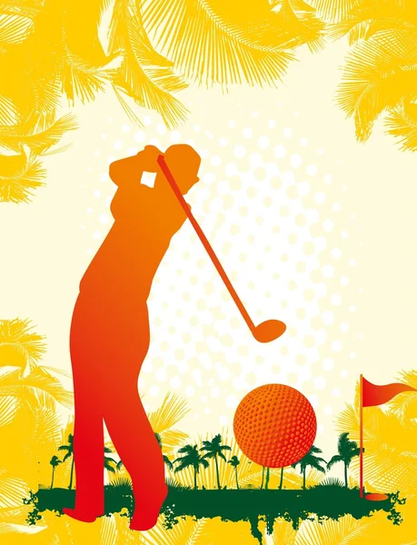 Verano deportes golf jugador vector arte — Vector de stock