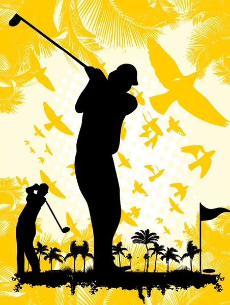 Verão esportes golfe jogador arte vetorial —  Vetores de Stock
