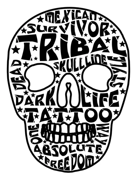 纹身部落骷髅矢量艺术 — 图库矢量图片