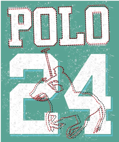 Polo universidad jugador vector arte — Archivo Imágenes Vectoriales