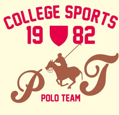 kolej polo oyuncusu vektör sanatı