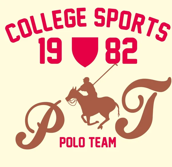 College polo speler vector kunst — Stockvector