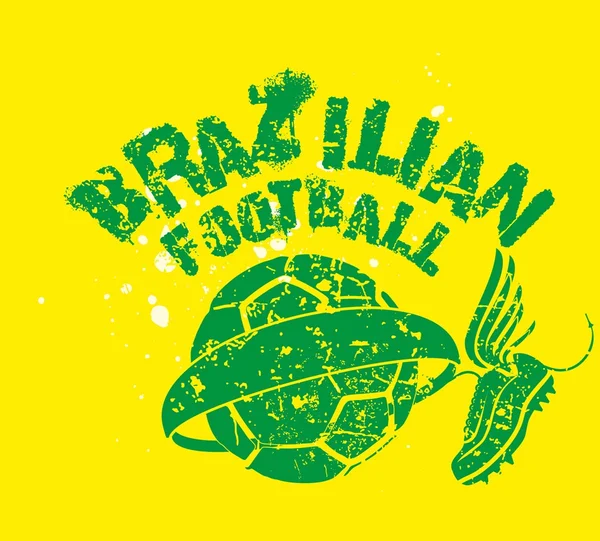 2014 futebol brasileiro estilo retro arte vetorial — Vetor de Stock