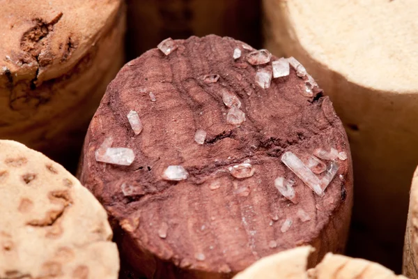 Cork of a wine bottle with tartar — Stock Photo, Image