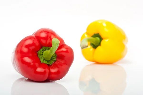 Yellow and red pepper isolated on white background — Stock Photo, Image