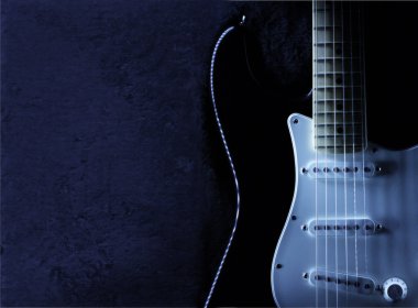 siyah-beyaz fender stratocaster elektro gitar