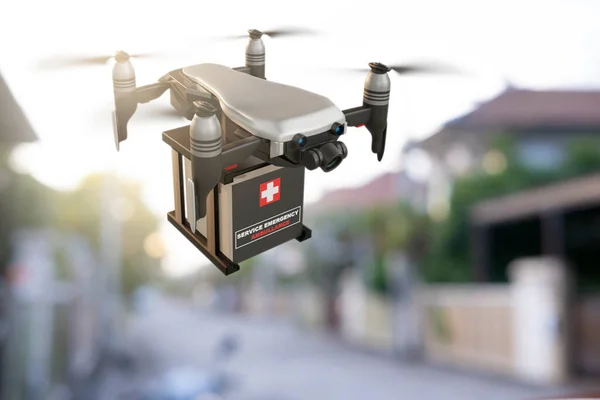 Drone Technologie Ingénierie Dispositif Industrie Volant Dans Exportation Logistique Industrielle — Photo
