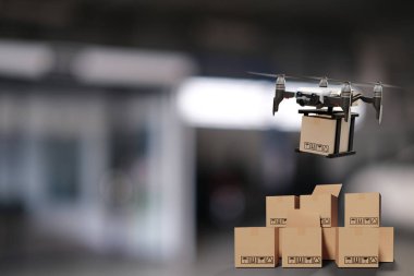Kutu paket ürün paketleme tasarımı ekspres posta modeli çevrimiçi satışta müşteri alışverişi ev dağıtım servisi kargo taşımacılığından taşımacılığa iş paketi sipariş etmek için.