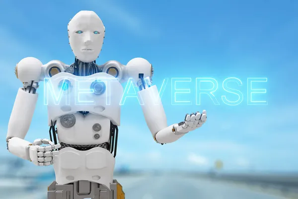 Robot Comunidad Metaverse Para Avatar Realidad Juego Realidad Virtual Las — Foto de Stock