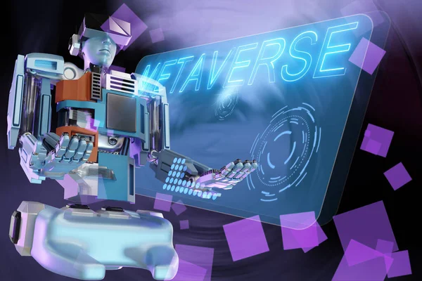 Robot metaverse VR avatar realite oyunu insanların sanal gerçekliği teknoloji yatırımını engelliyor, iş yaşam tarzı sanal gerçeklik dünya bağlantısı sanal avatar insanlar 2022 3D RENDER