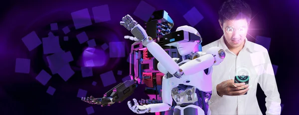 Robot Comunidad Metaverse Para Avatar Realidad Juego Realidad Virtual Las —  Fotos de Stock