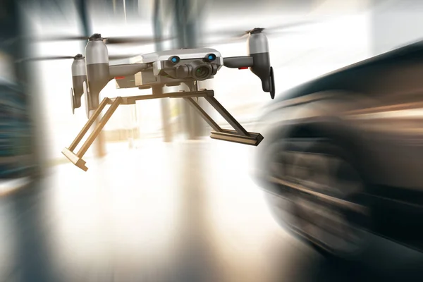 Drone Teknik Ingenjörskonst Industri Som Flyger Industriell Logistik Export Import — Stockfoto