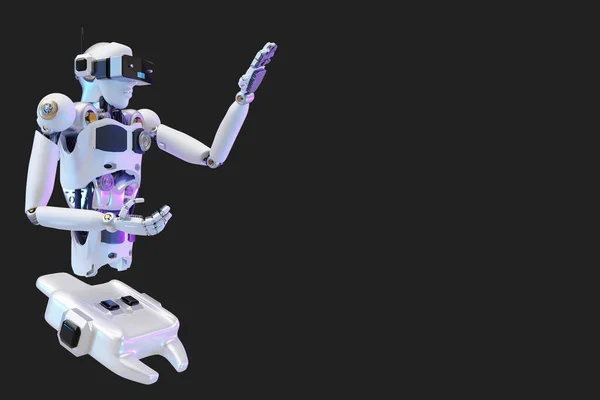Robot Metaverse Avatar Valóság Játék Virtuális Valóság Emberek Blockchain Technológia — Stock Fotó