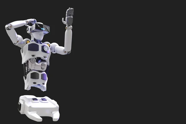 Robot Metaverse Avatar Reality Game Virtual Reality People Blockchain Technology — ストック写真