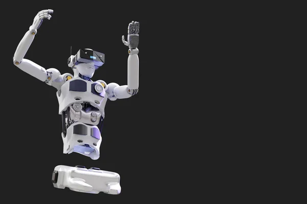 Robot Metaverse Avatar Reality Hra Virtuální Realita Lidí Blockchain Technologie — Stock fotografie