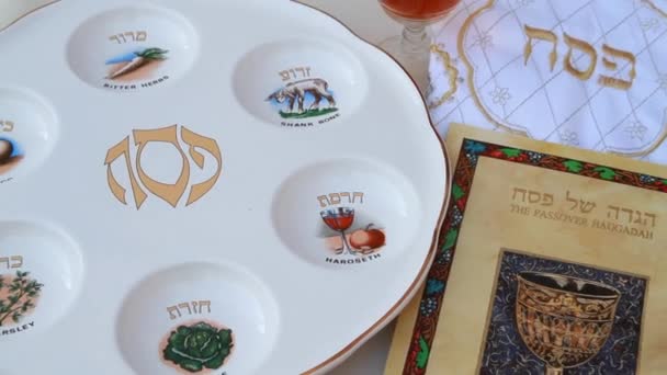 Passover Seder table — Stock Video