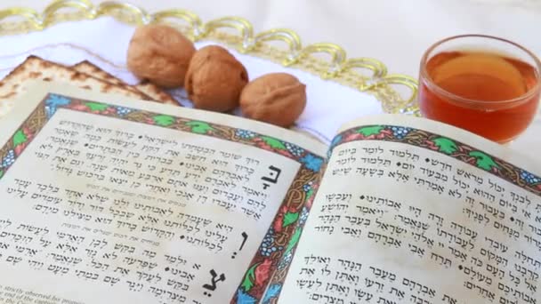 Pascha seder tabel — Stockvideo