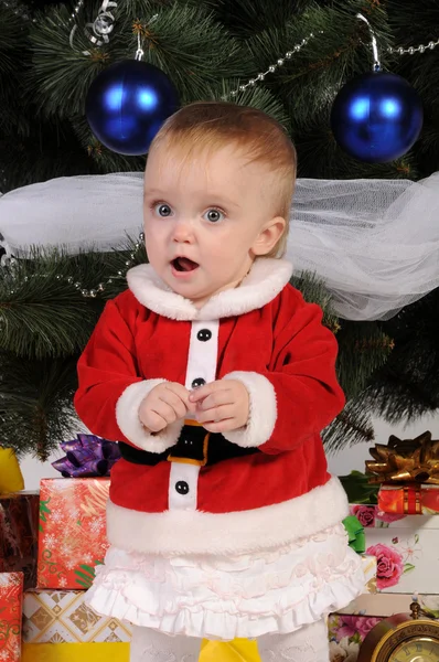 Menina no Natal — Fotografia de Stock