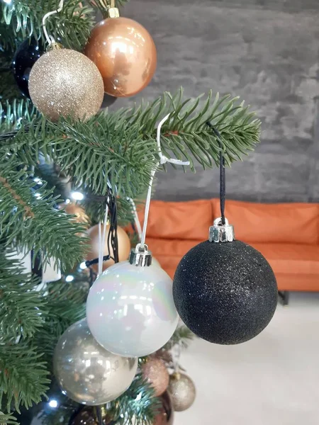 Кульки Гілці Ялинки Новорічно Різдвяний — стокове фото