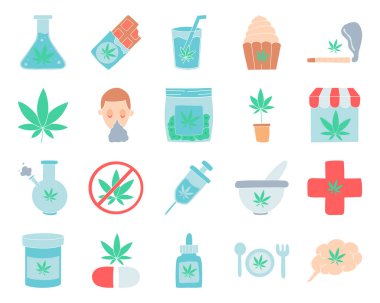 Esrar el çizimi düz stil