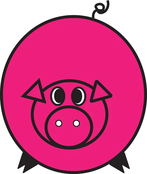 Cerdo rosado — Vector de stock