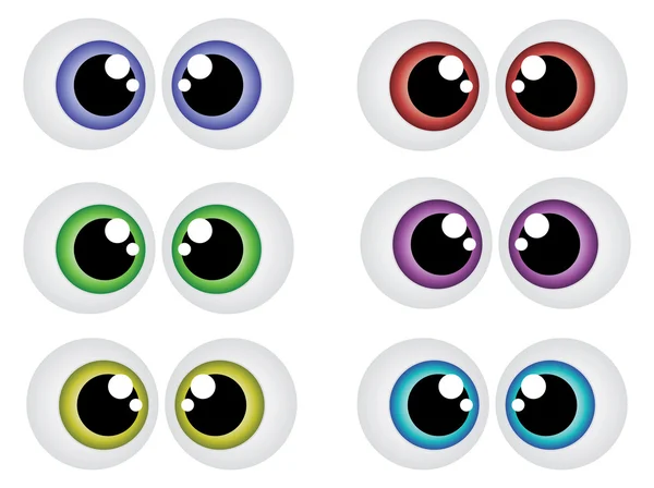 Olhos de desenhos animados — Vetor de Stock