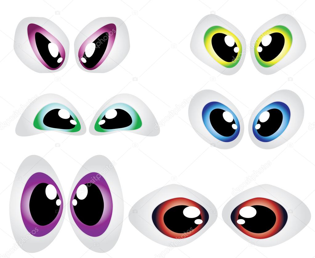 Cartoon eyes Stock Vector by ©newelle 30547775, image size:1023x839