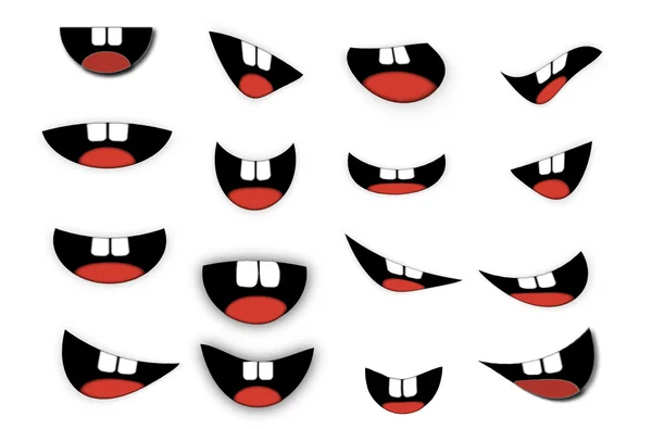 Vector Cartoon mouth set — Stock Vector