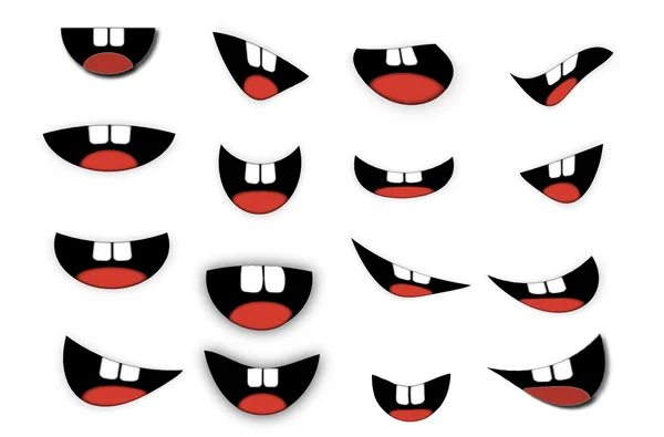Vector conjunto de boca de dibujos animados — Vector de stock