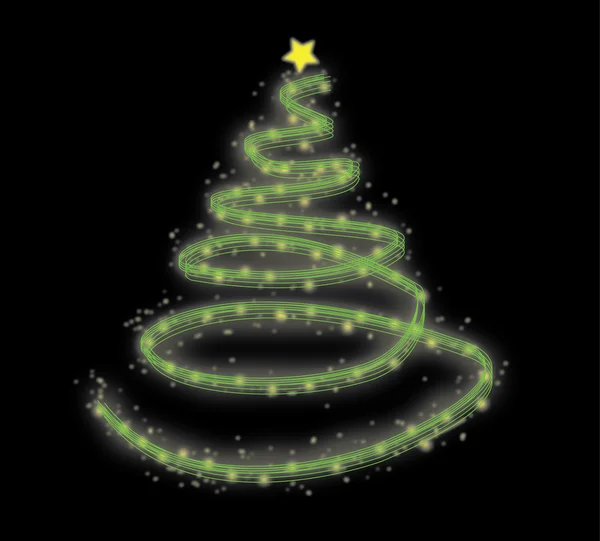 Gloeiende Kerstboom vector — Stockvector