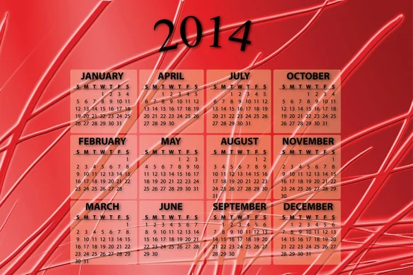 Vektorkalender 2014 — Stockvektor