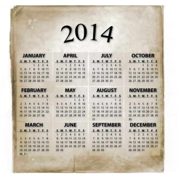 Vector kalender 2014 — Stockvector