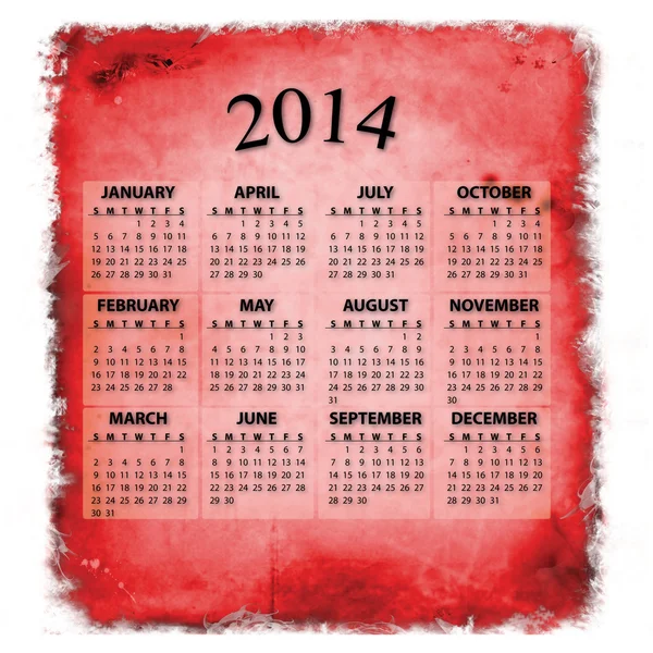 Calendario 2014 — Foto Stock