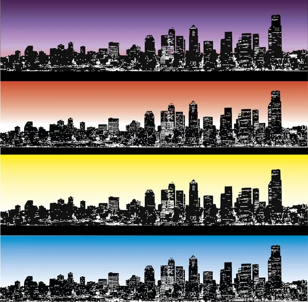 City skyline vector set Royalty Free Stock Vectors