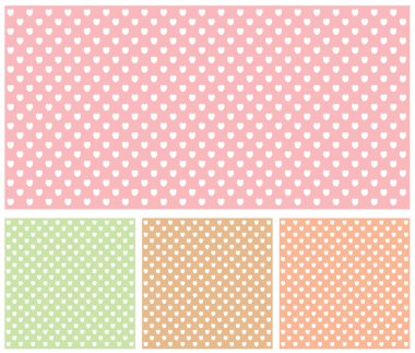 Vintage kalp arka plan vektör set