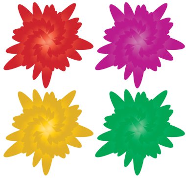 soyut çiçek vektör set