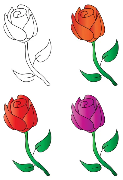 Rosa roja vector — Vector de stock