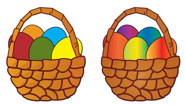 Cesta de Pascua con huevos vector — Archivo Imágenes Vectoriales